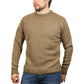 100% SHETLAND RAGG WOOL CREW Round Neck Knit JUMPER Pullover Mens Sweater Knitted - Nutmeg - XL