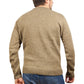 100% SHETLAND RAGG WOOL CREW Round Neck Knit JUMPER Pullover Mens Sweater Knitted - Nutmeg - XXL