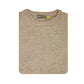 100% SHETLAND RAGG WOOL CREW Round Neck Knit JUMPER Pullover Mens Sweater Knitted - Beige - L