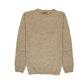 100% SHETLAND RAGG WOOL CREW Round Neck Knit JUMPER Pullover Mens Sweater Knitted - Beige - L