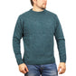 100% SHETLAND RAGG WOOL CREW Round Neck Knit JUMPER Pullover Mens Sweater Knitted - Sherwood - 4XL