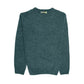 100% SHETLAND RAGG WOOL CREW Round Neck Knit JUMPER Pullover Mens Sweater Knitted - Sherwood - L