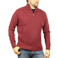 100% SHETLAND RAGG WOOL Half Zip Up Knit JUMPER Pullover Mens Sweater Knitted - Burgundy - L