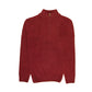 100% SHETLAND RAGG WOOL Half Zip Up Knit JUMPER Pullover Mens Sweater Knitted - Burgundy - S