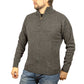 100% SHETLAND RAGG WOOL Half Zip Up Knit JUMPER Pullover Mens Sweater Knitted - Charcoal - 6XL