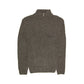 100% SHETLAND RAGG WOOL Half Zip Up Knit JUMPER Pullover Mens Sweater Knitted - Charcoal - S