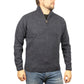 100% SHETLAND RAGG WOOL Half Zip Up Knit JUMPER Pullover Mens Sweater Knitted - Denim Blue (45) - 3XL - S