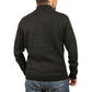 100% SHETLAND RAGG WOOL Half Zip Up Knit JUMPER Pullover Mens Sweater Knitted - Plain Black - S