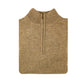 100% SHETLAND RAGG WOOL Half Zip Up Knit JUMPER Pullover Mens Sweater Knitted - Nutmeg - 4XL