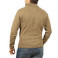 100% SHETLAND RAGG WOOL Half Zip Up Knit JUMPER Pullover Mens Sweater Knitted - Nutmeg - M