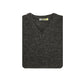 100% Shetland Ragg Wool V Neck Knit Jumper Pullover Mens Sweater Knitted - Charcoal - XXL
