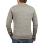 100% Shetland Ragg Wool V Neck Knit Jumper Pullover Mens Sweater Knitted - Grey - XL