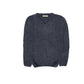 100% Shetland Ragg Wool V Neck Knit Jumper Pullover Mens Sweater Knitted - Navy - M