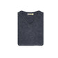 100% Shetland Ragg Wool V Neck Knit Jumper Pullover Mens Sweater Knitted - Navy - XXL