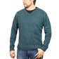 100% Shetland Ragg Wool V Neck Knit Jumper Pullover Mens Sweater Knitted - Sherwood - 4XL