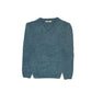 100% Shetland Ragg Wool V Neck Knit Jumper Pullover Mens Sweater Knitted - Sherwood - 6XL