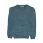 100% Shetland Ragg Wool V Neck Knit Jumper Pullover Mens Sweater Knitted - Sherwood - XL
