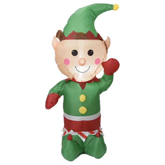 120cm Christmas Charm Inflatable Elf w/ LED Xmas Decoration