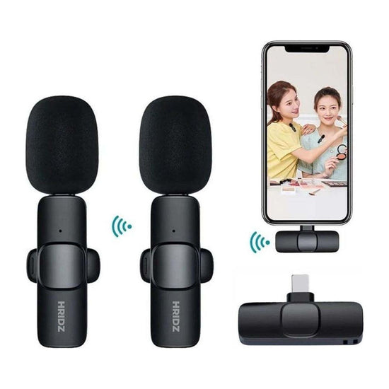 Hridz K9 Wireless Rechargeable 2 in 1 Lightning Microphone For Lightning Port Devices Recording Interview