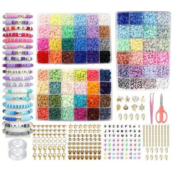 10800pcs Clay Beads for Bracelet Making Kit 72 Colors Spacer Heishi Beads Jewelry Making Kit