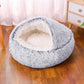 PawfectFriend Cozy Burrowing Cave Pet Bed for Dogs Cats Kitten Plush Warm Soft Sleeping Nest - gray small