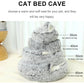 PawfectFriend Cozy Burrowing Cave Pet Bed for Dogs Cats Kitten Plush Warm Soft Sleeping Nest - coffee medium