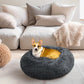 Medium-50cm gray-1 PawfectFriend Dog Pet Cat Calming Bed Plush Beds Large Fluffy Donut Comfy Cushion Puppy Mat