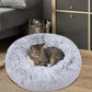 Medium-50cm gray-1 PawfectFriend Dog Pet Cat Calming Bed Plush Beds Large Fluffy Donut Comfy Cushion Puppy Mat