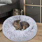 Large-60cm gray-1 PawfectFriend Dog Pet Cat Calming Bed Plush Beds Large Fluffy Donut Comfy Cushion Puppy Mat