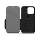 EFM Monaco Leather Wallet Case Armour with D3O 5G Signal Plus for iPhone 13 Pro (6.1" Pro) - Black