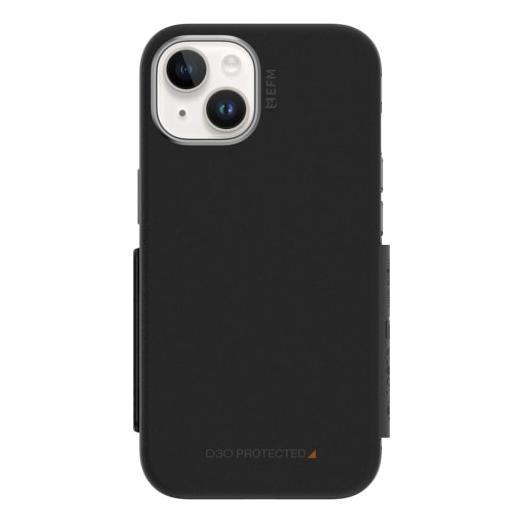 EFM Monaco Case Armour with ELeather and D3O 5G Signal Plus Technology For iPhone 13 (6.1")/iPhone 14 (6.1") - Black / Space Grey