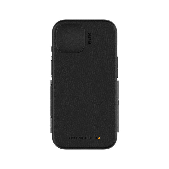 EFM Monaco E-leather Wallet Case Armour With D3O Plus Suits Iphone 15 (6.1") - Black/Space Grey