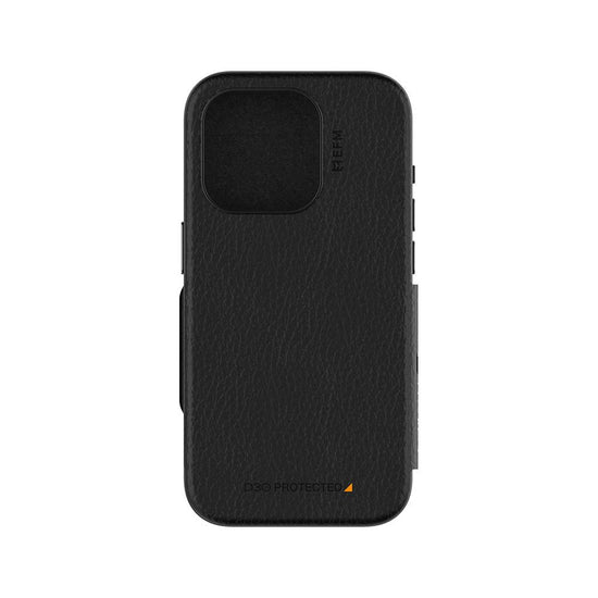 EFM Monaco E-leather Wallet Case Armour With D3O Plus Suits Iphone 15 Pro Max - 6.7" Pro - Black/Spa
