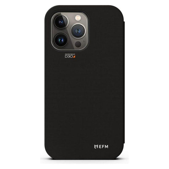 EFM Miami Leather Wallet Case Armour with D3O For iPhone 13 Pro Max (6.7") - Smoke Black