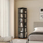 360 Rotating Bookshelf Bamboo Storage Display Rack Shelving in Black