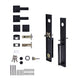 Matte Black Double Door Handle Set Dummy Front Entry Deadbolt Lock
