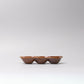 Edamame Triple Pod Dish 20cm Chestnut Brown Glaze