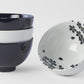 Bowl Set 4pcs Black White Sakura Design