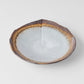 Bowl Shallow Leaf Shaped 25cm Akane Grey Glaze