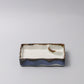 Sushi Plate Inbuilt Sauce Dish 15cm Tenmokku Edge Design