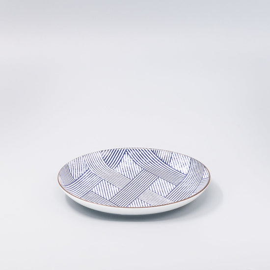 Plate 18cm Thatched Navy Design