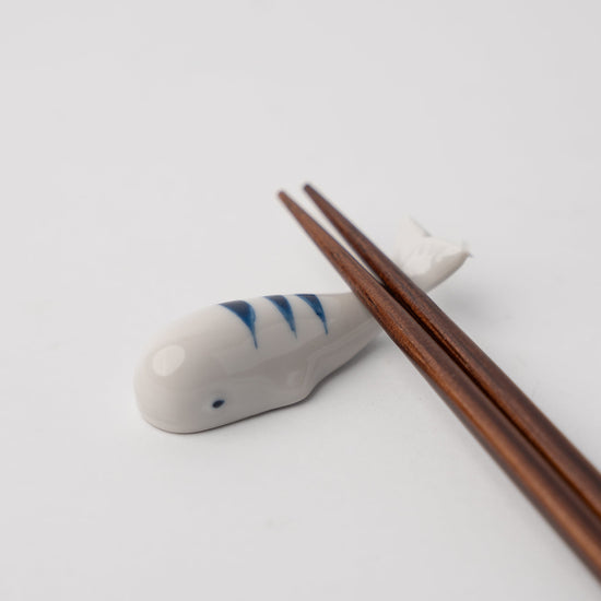 Chopstick Rest Blue Stripe Whale