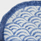 Plate Tempura 21cm Indigo Blue Wave Design