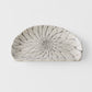 Plate D Shaped 21cm Grey Net Design