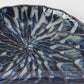 Plate D Shaped 21cm Indigo Blue Design