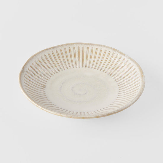 Tapas Plate 16cm Ridged Alabaster Glaze