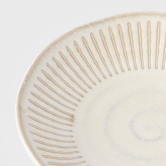 Tapas Plate 16cm Ridged Alabaster Glaze