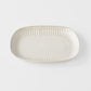 Plate Oval 19cm Ridged Alabaster Glaze