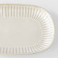 Plate Oval 19cm Ridged Alabaster Glaze