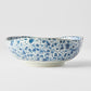 Bowl Organic Shape 20cm Blue Daisy Glaze